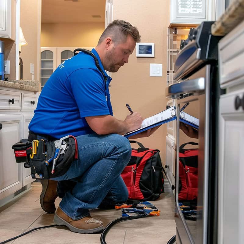 plumber inspecting the kitchen sink pipe of a home kitchen in Croydon UK